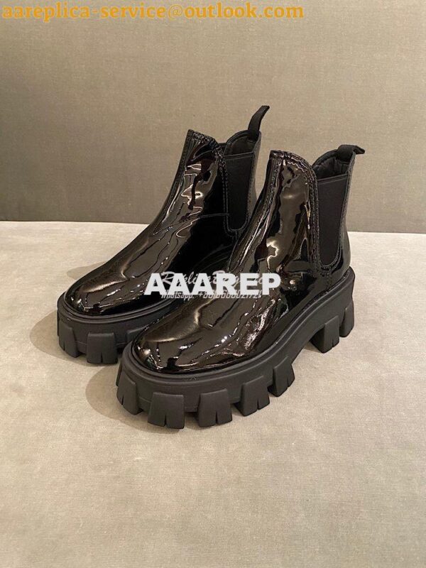 Replica Prada Monolith Patent Leather Booties 1T725L 3