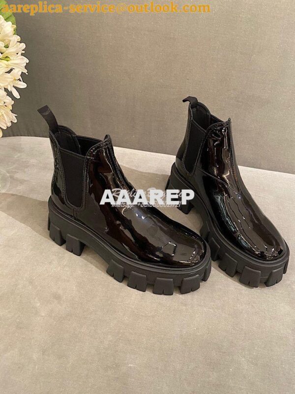 Replica Prada Monolith Patent Leather Booties 1T725L 4