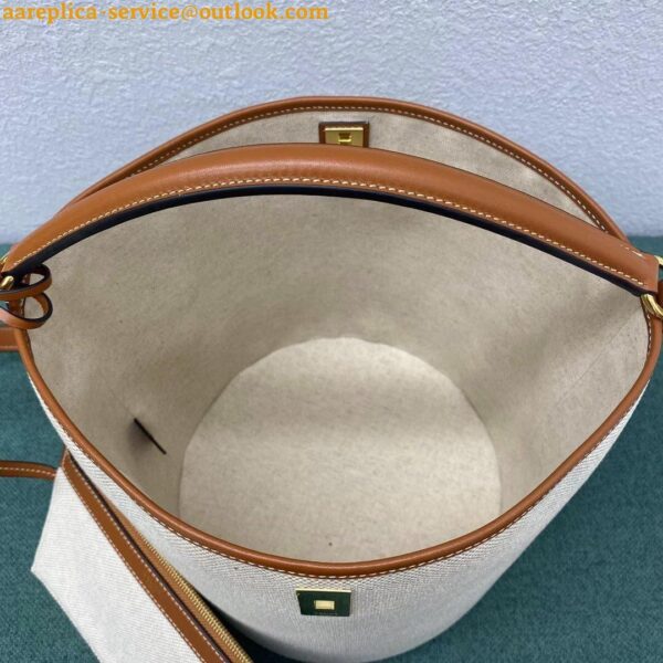 Replica Celine Bucket 16 Bag In Textile with Celine Logo 26