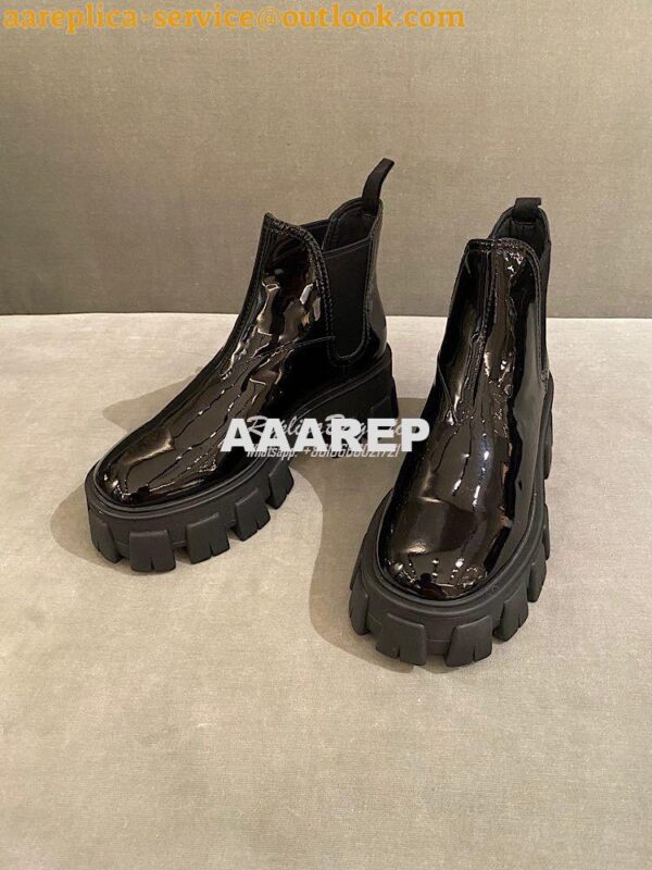 Replica Prada Monolith Patent Leather Booties 1T725L 5