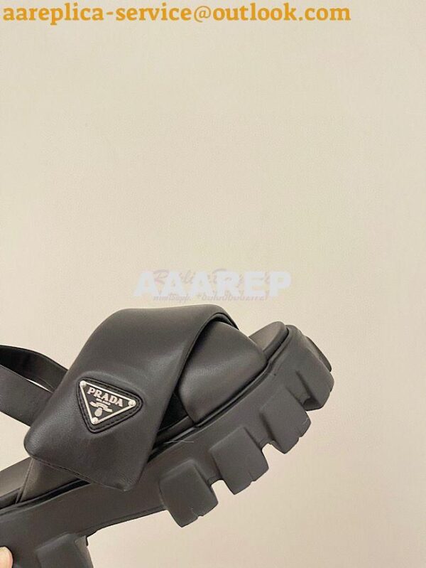 Replica Prada Monolith padded nappa leather sandals 55mm 1X123N 19