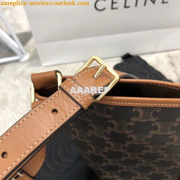 Replica Celine Medium Bucket In Triomphe Canvas 191132 12