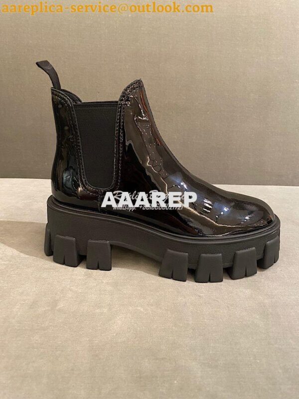 Replica Prada Monolith Patent Leather Booties 1T725L 10