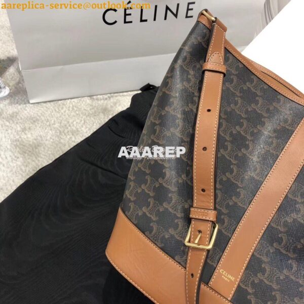 Replica Celine Medium Bucket In Triomphe Canvas 191132 16