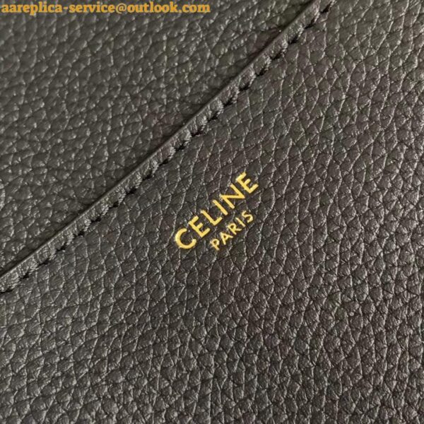 Replica Celine Sangle Bucket Bag In Black Grained Calfskin 11