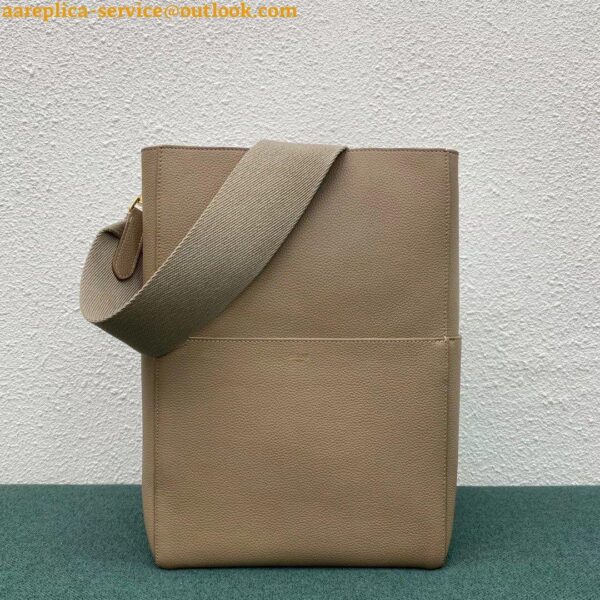 Replica Celine Sangle Bucket Bag In Taupe Grained Calfskin 5