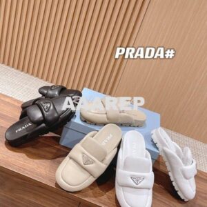 Replica Prada Mules Soft Padded Nappa Leather Sabots 1D109N