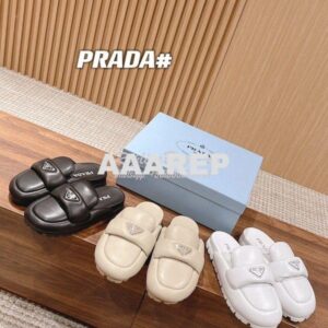 Replica Prada Mules Soft Padded Nappa Leather Sabots 1D109N 2