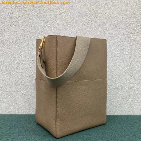 Replica Celine Sangle Bucket Bag In Taupe Grained Calfskin 9