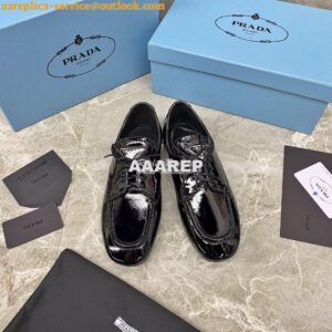 Replica Prada Naplak Leather Laced Shoes 1E278M Black