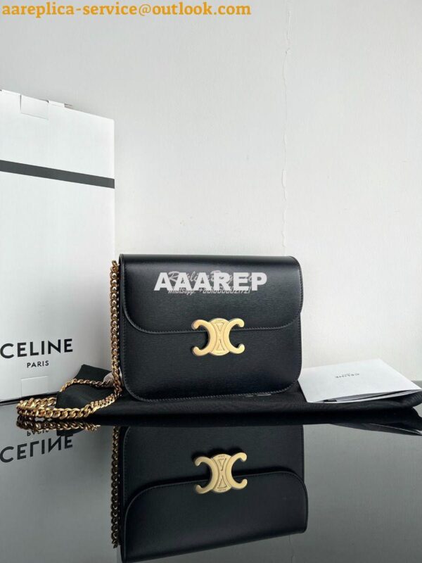 Replica Celine Medium College Bag In Shiny Calfskin 113583 Black 3