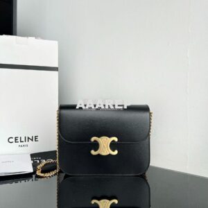 Replica Celine Medium College Bag In Shiny Calfskin 113583 Black 2