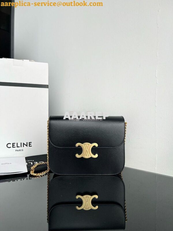 Replica Celine Medium College Bag In Shiny Calfskin 113583 Black 4