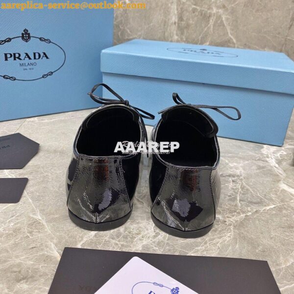 Replica Prada Naplak Leather Laced Shoes 1E278M Black 10