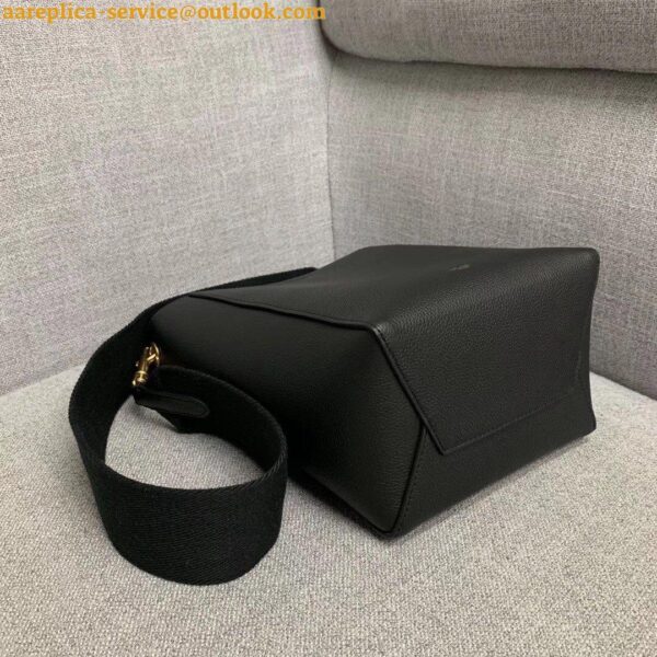 Replica Celine Sangle Small Bucket Bag In Black Calfskin 5