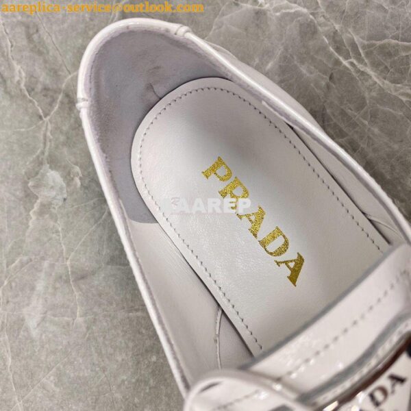 Replica Prada Naplak Leather Laced Shoes 1E278M White 9