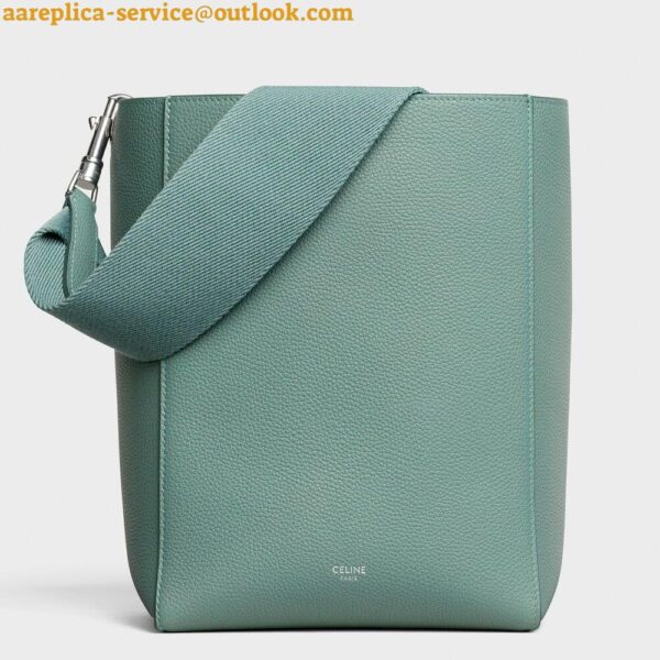 Replica Celine Sangle Small Bucket Bag In Celadon Calfskin 3