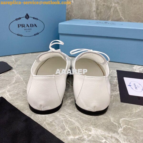 Replica Prada Naplak Leather Laced Shoes 1E278M White 10