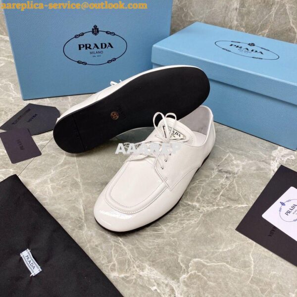 Replica Prada Naplak Leather Laced Shoes 1E278M White 11