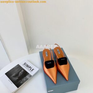 Replica Prada Nylon Gabardine Slingback Pumps 1I566M Orange