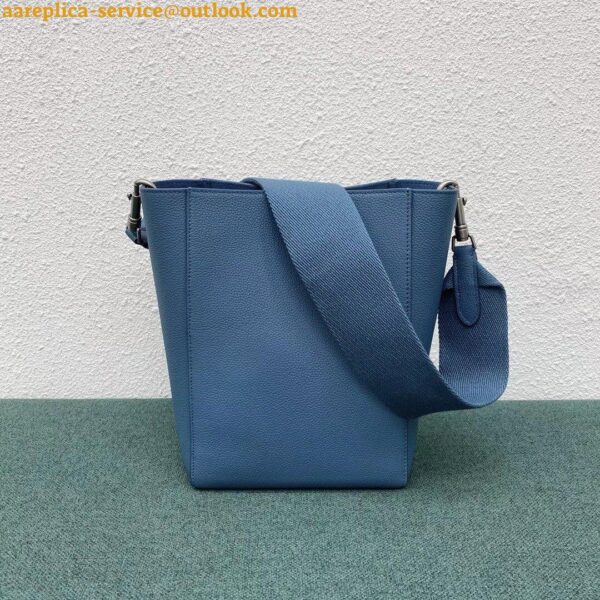 Replica Celine Sangle Small Bucket Bag In Slate Blue Calfskin 5