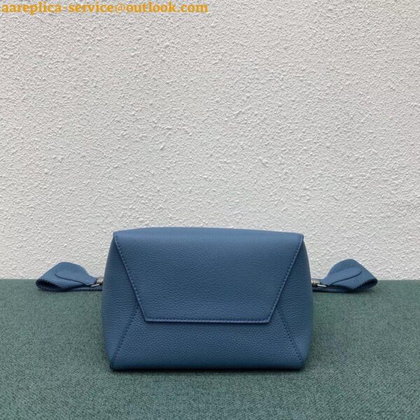 Replica Celine Sangle Small Bucket Bag In Slate Blue Calfskin 6