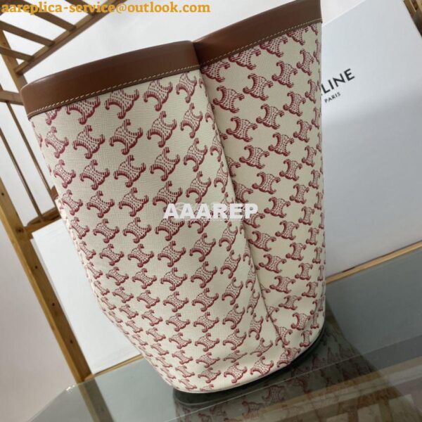 Replica Celine Medium couffin bag in triomphe canvas celine red print 5