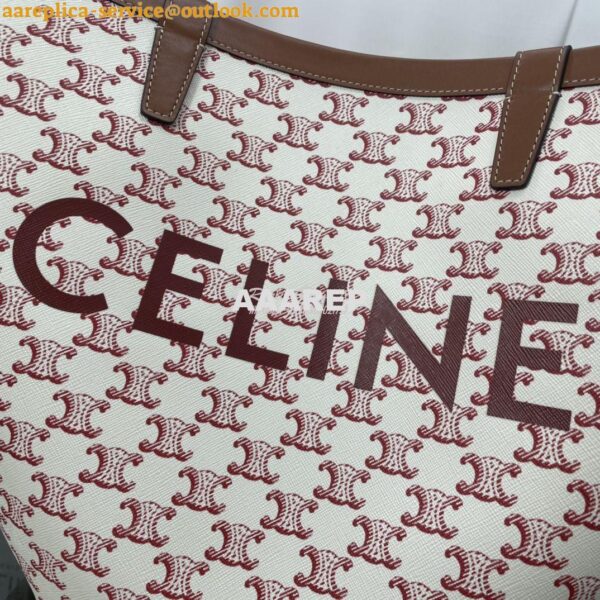 Replica Celine Medium couffin bag in triomphe canvas celine red print 6