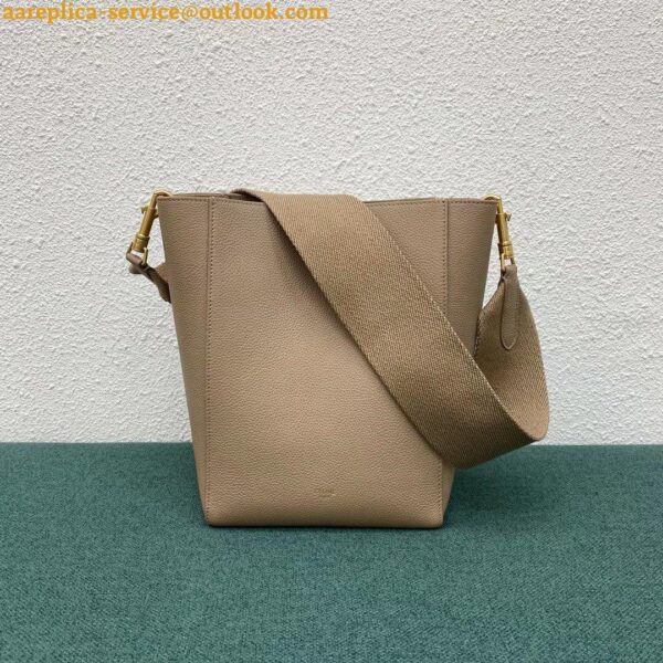 Replica Celine Sangle Small Bucket Bag In Taupe Calfskin 5