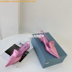 Replica Prada Nylon Gabardine Slingback Pumps 1I566M Pink