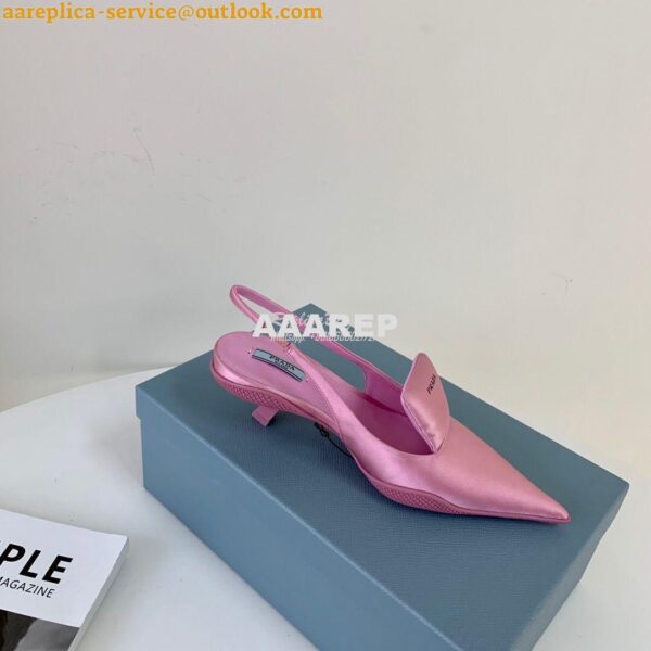 Replica Prada Nylon Gabardine Slingback Pumps 1I566M Pink 6