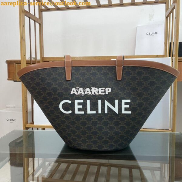 Replica Celine Medium couffin bag in triomphe canvas celine tan print 3