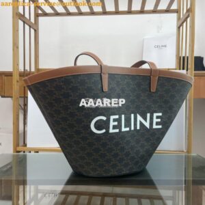 Replica Celine Medium couffin bag in triomphe canvas celine tan print 2