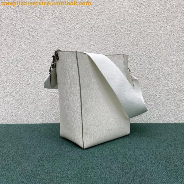 Replica Celine Sangle Small Bucket Bag In White Calfskin 3