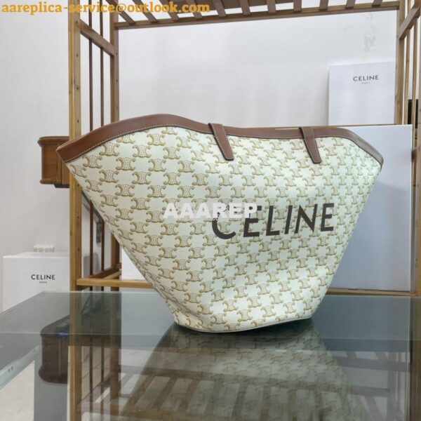 Replica Celine Medium couffin bag in triomphe canvas celine white prin 5