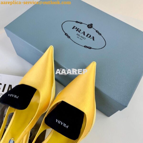 Replica Prada Nylon Gabardine Slingback Pumps 1I566M Yellow 7