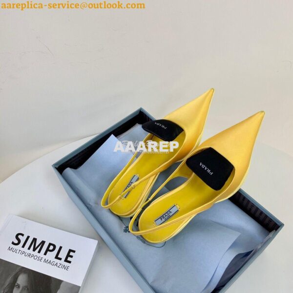 Replica Prada Nylon Gabardine Slingback Pumps 1I566M Yellow 8