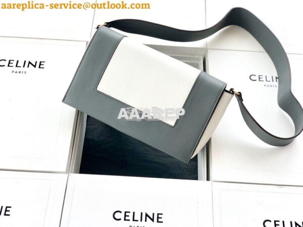 Replica Celine Medium Frame Bag Grey Shiny Smooth Calfskin 180263 3