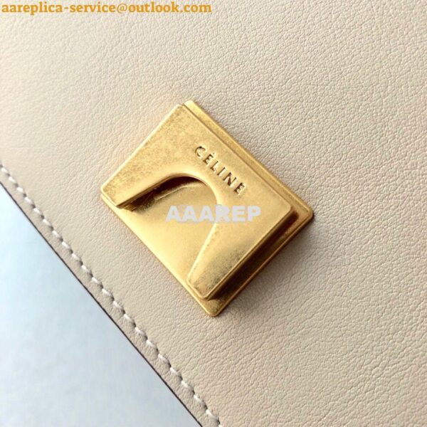 Replica Celine Medium Frame Bag in beige/medium green Shiny Smooth Cal 11