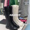 Replica Prada Brushed Leather And Mesh Boots 1W907M