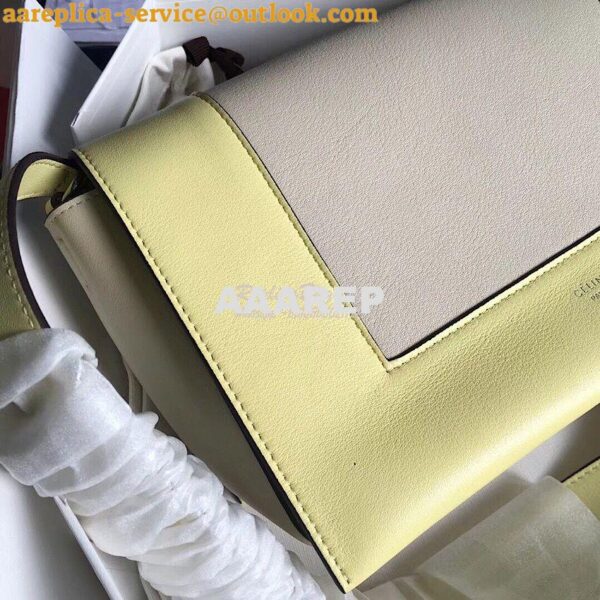 Replica Celine Medium Frame Bag in Citrus/Ivory Shiny Smooth Calfskin 4