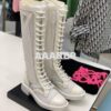 Replica Prada Brushed leather and mesh boots 1W907M Black