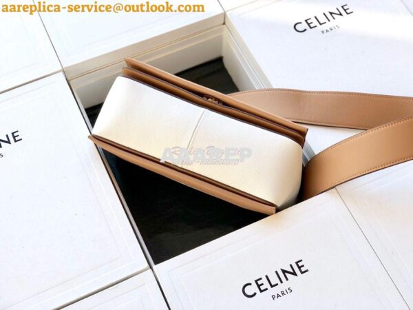 Replica Celine Medium Frame Bag in dark brown/white Shiny Smooth Calfs 7