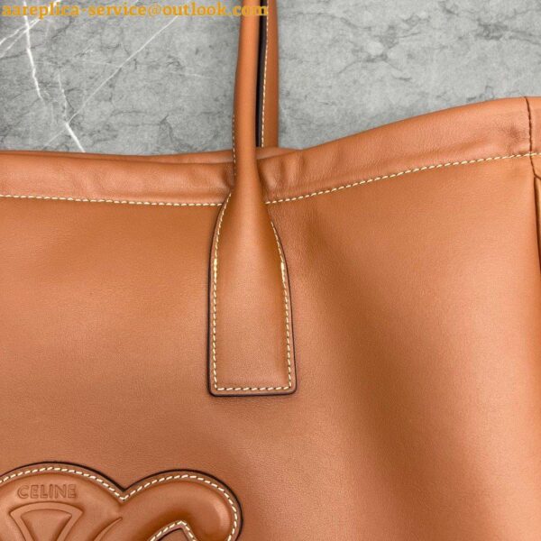 Replica Celine Cabas Drawstring Cuir Triomphe Bag in Brown Calfskin 9