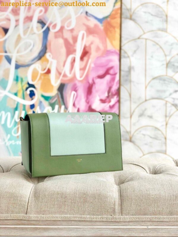 Replica Celine Medium Frame Bag in green/mint Shiny Smooth Calfskin 18 4