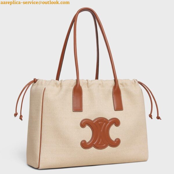 Replica Celine Cabas Drawstring Cuir Triomphe Bag in Canvas 3