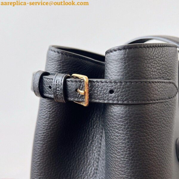 Replica Celine Medium Cabas Anais Cuir Triomphe Bag in Black Leather 6