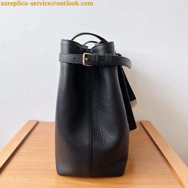 Replica Celine Medium Cabas Anais Cuir Triomphe Bag in Black Leather 7