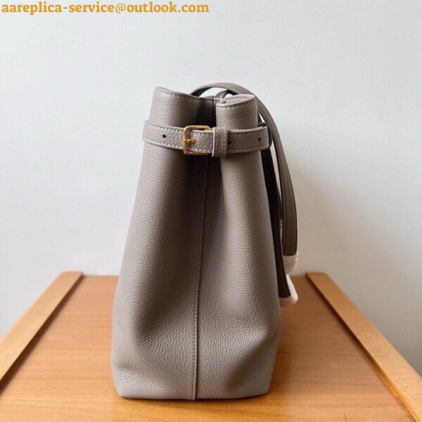 Replica Celine Medium Cabas Anais Cuir Triomphe Bag in Grey Leather 8