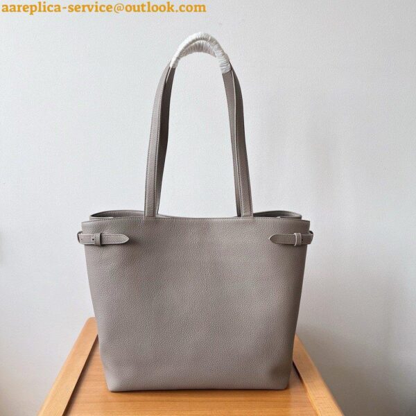 Replica Celine Medium Cabas Anais Cuir Triomphe Bag in Grey Leather 9